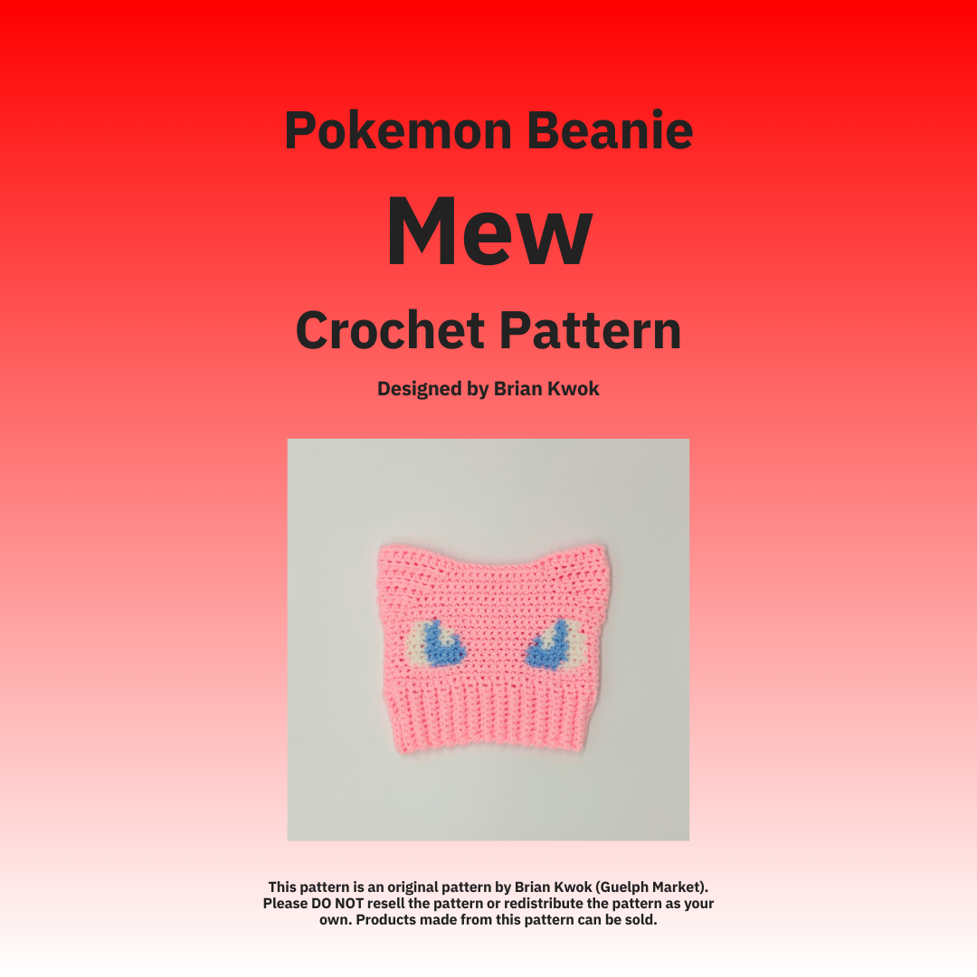 Pokemon Beanie Crochet Pattern - Mew [Digital Pattern]