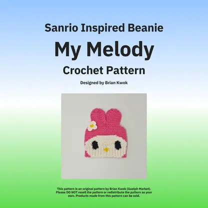 Sanrio Beanie Crochet Pattern - My Melody [Digital Pattern]