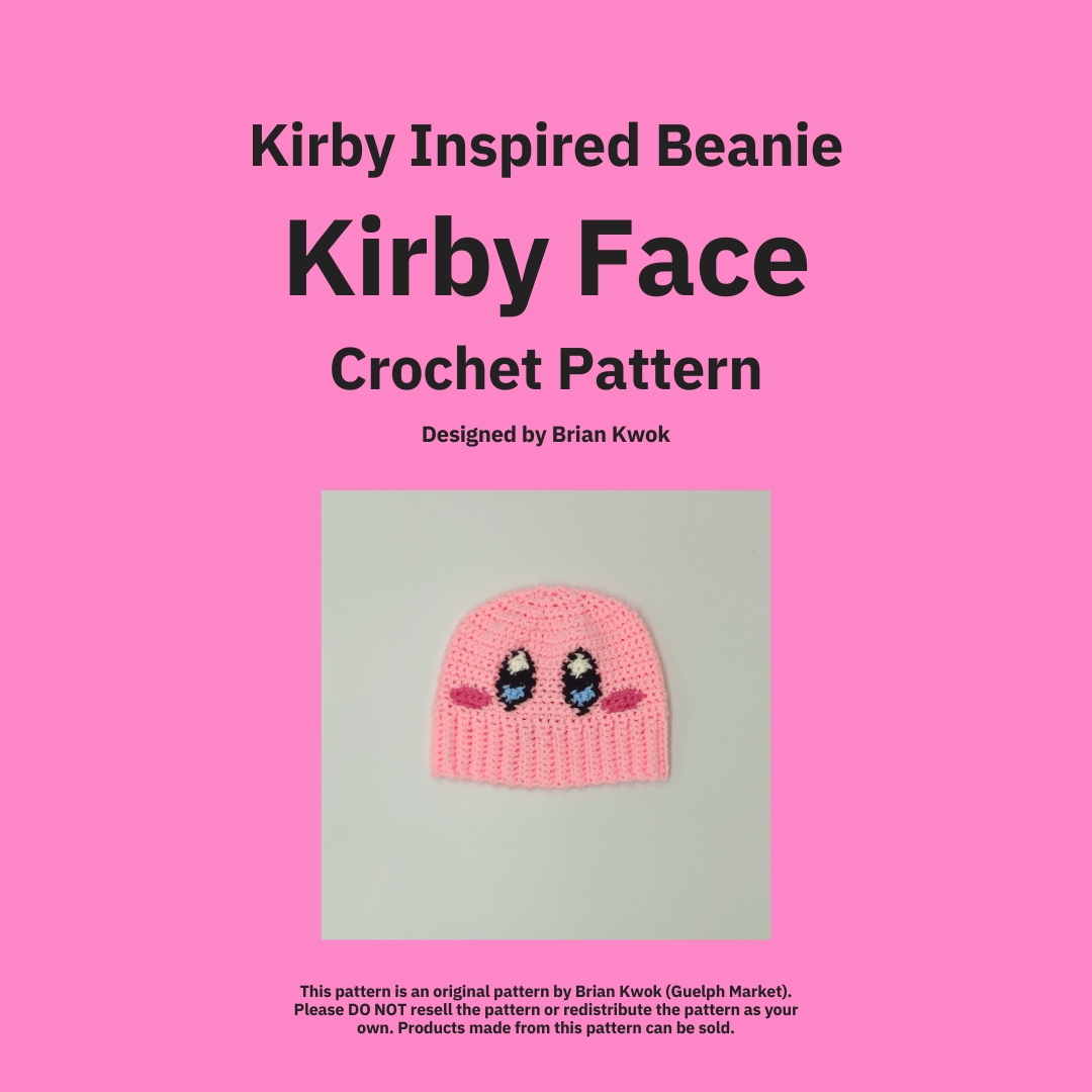 Kirby Beanie Crochet Pattern - Kirby Face [Digital Pattern]