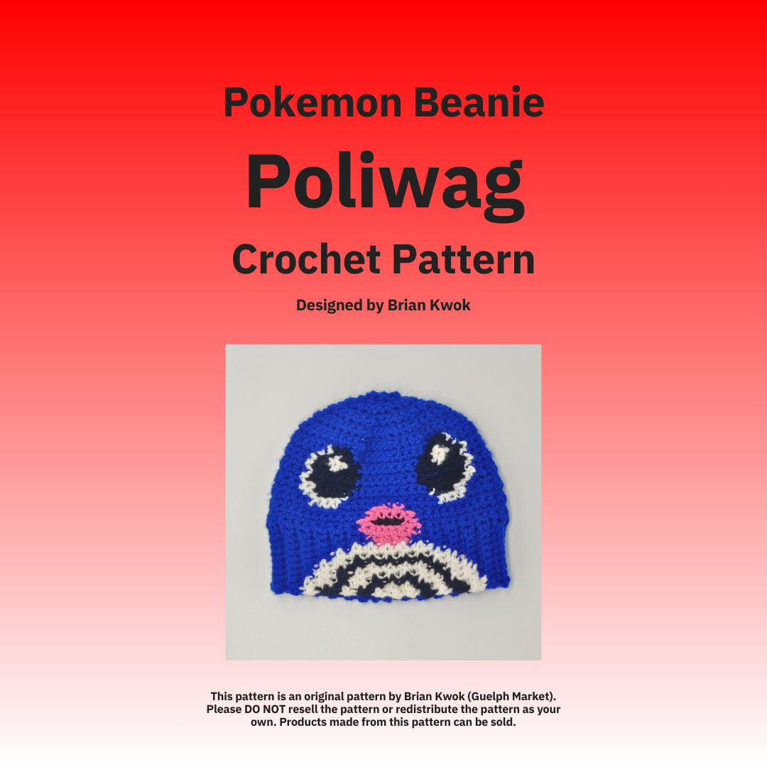 Pokemon Beanie Crochet Pattern - Poliwag [Digital Pattern]