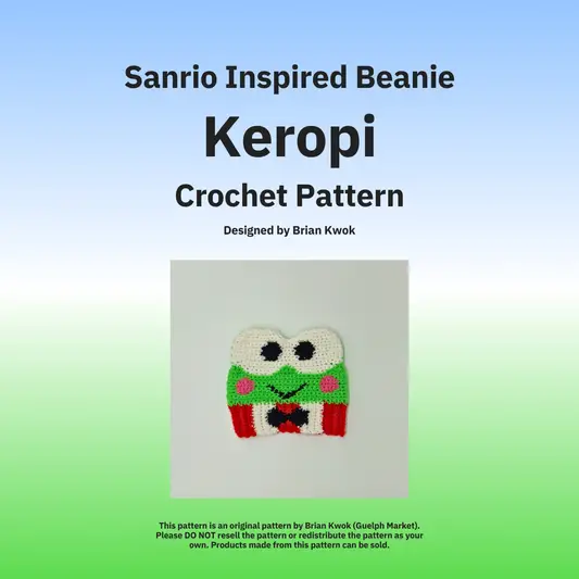 Sanrio Beanie Crochet Pattern - Keropi [Digital Pattern]