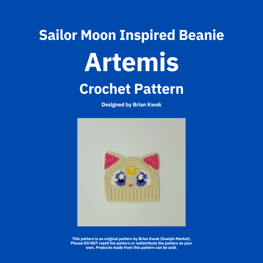 Sailor Moon Beanie Crochet Pattern - Artemis [Digital Pattern]