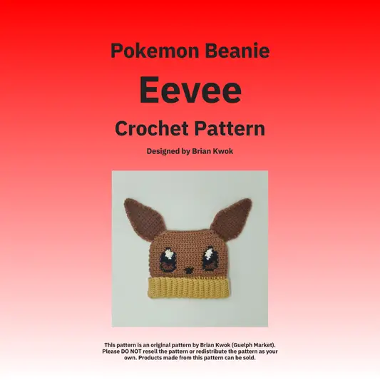 Pokemon Beanie Crochet Pattern - Eevee [Digital Pattern]