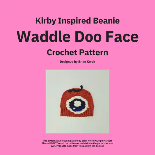 Kirby Beanie Crochet Pattern - Waddle Doo Face [Digital Pattern]