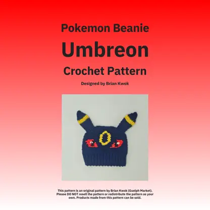 Pokemon Beanie Crochet Pattern - Umbreon [Digital Pattern]