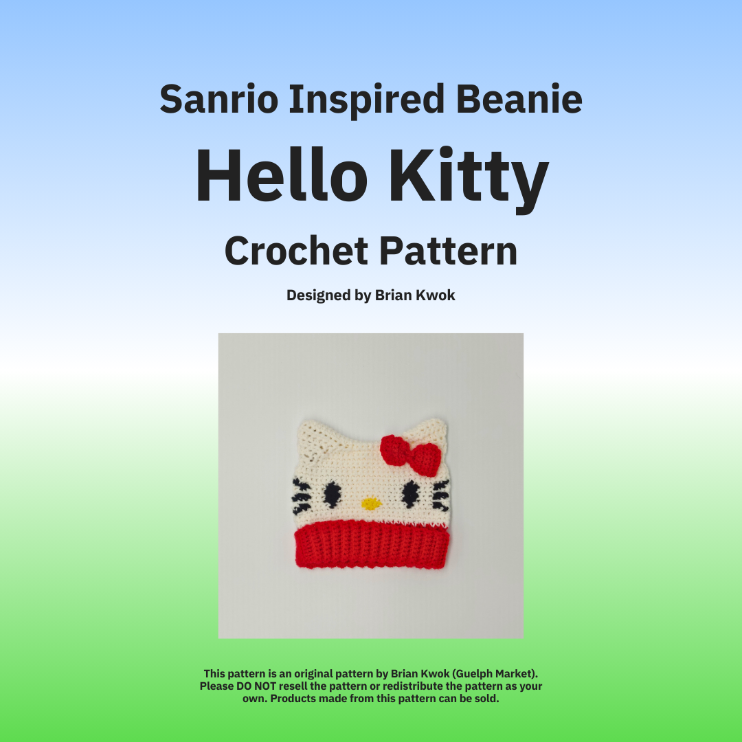 Sanrio Beanie Crochet Pattern - Hello Kitty [Digital Pattern]