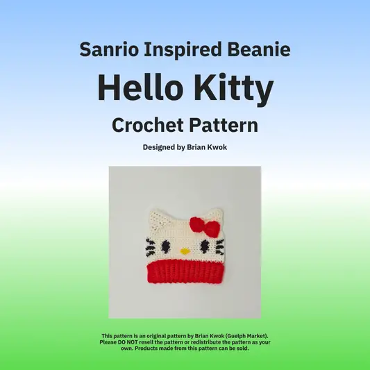 Sanrio Beanie Crochet Pattern - Hello Kitty [Digital Pattern]