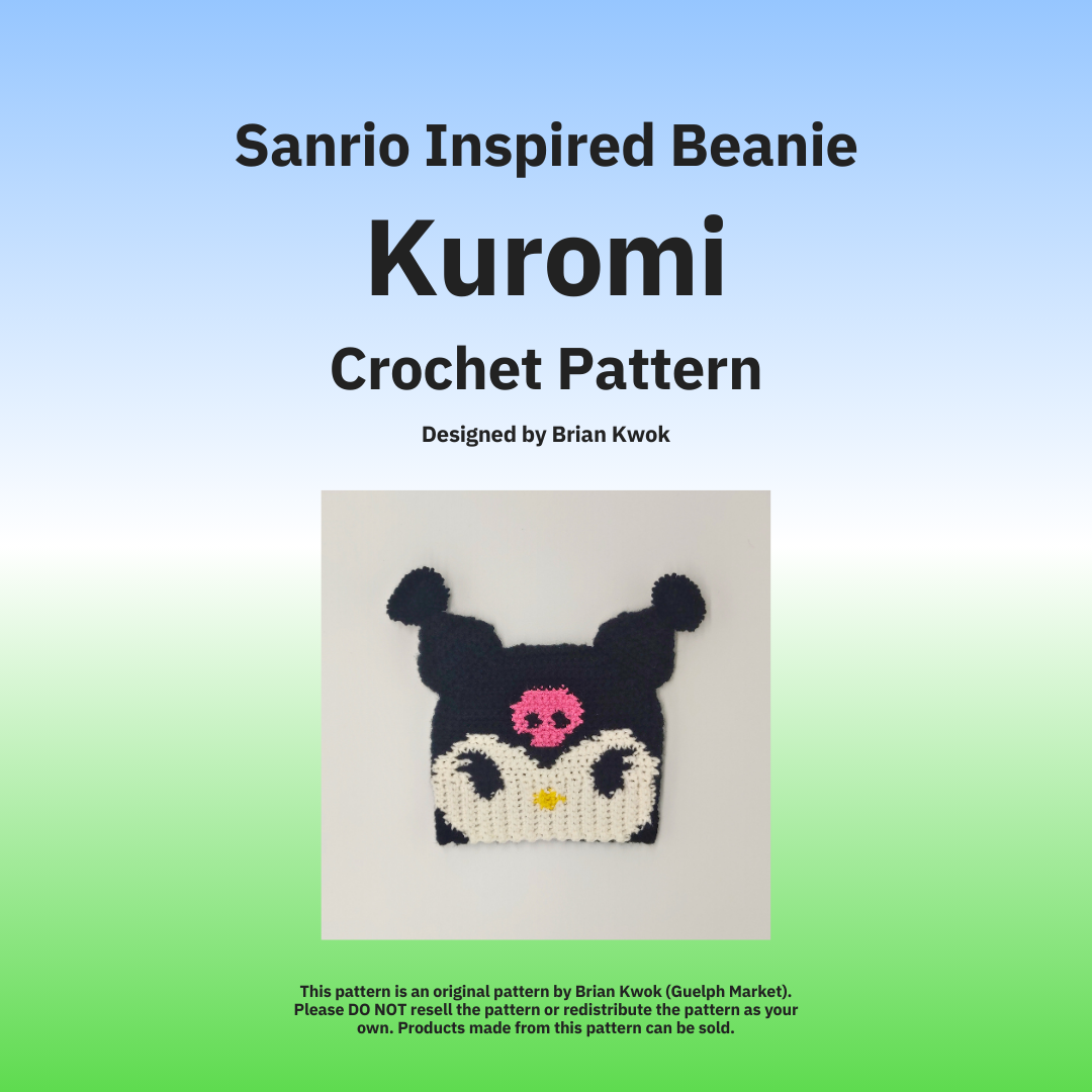 Sanrio Beanie Crochet Pattern - Kuromi [Digital Pattern]