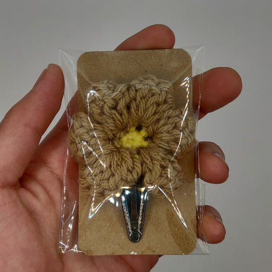 Brown - Yellow Flower Barrette