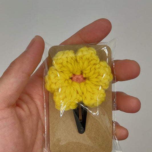 Yellow - Pink Flower Barrette