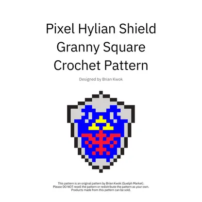 Pixel Hylian Shield Granny Square Crochet Pattern [Digital Pattern]