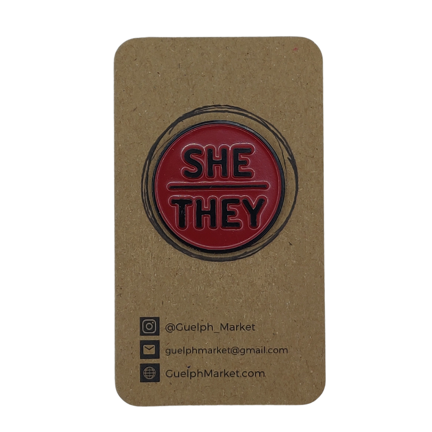 Blood Red Enamel Pronoun Pins