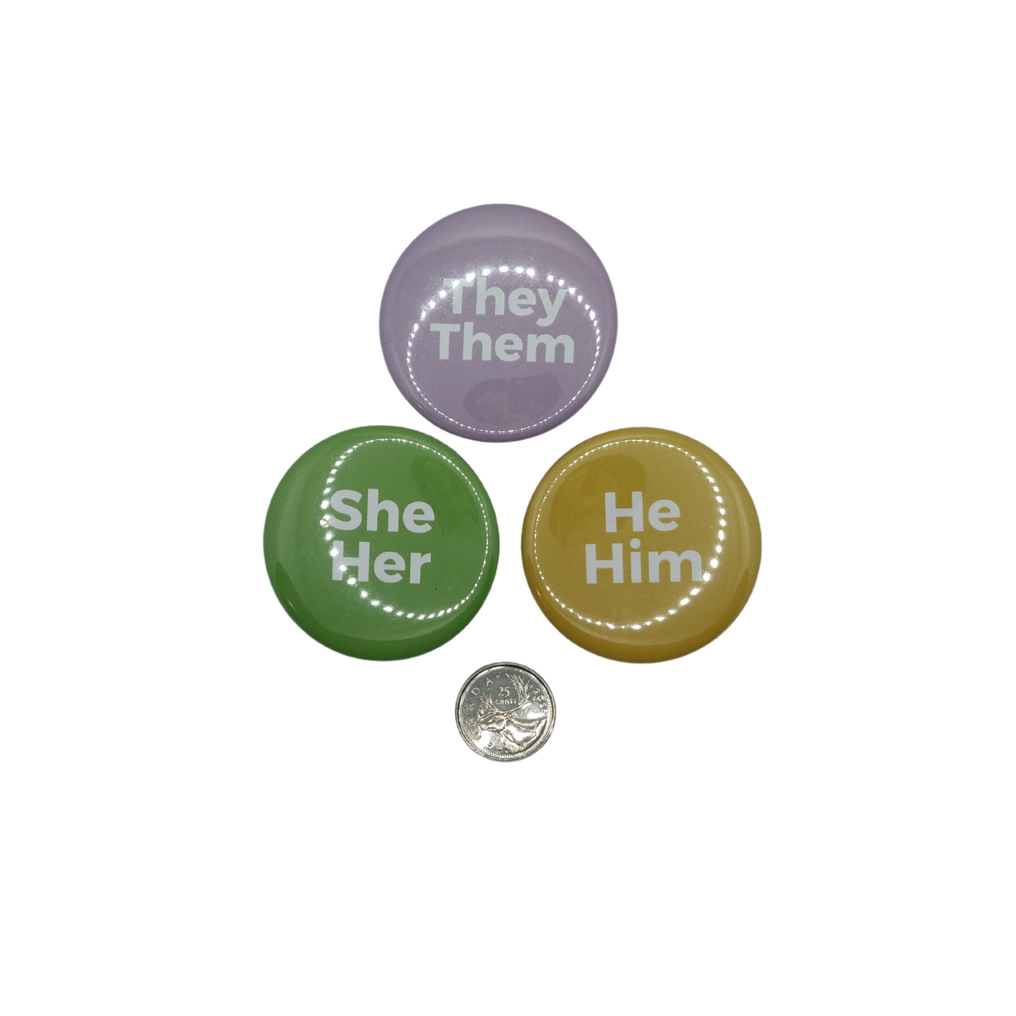 2" Pronoun button - They She He