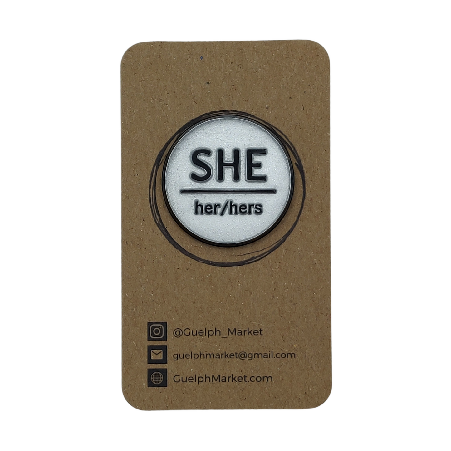 Circular Enamel Pronoun Pins