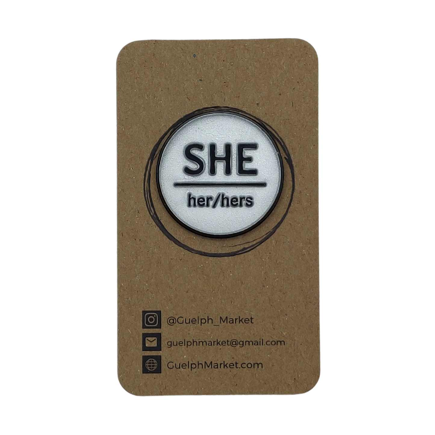 Silver Enamel Pronoun Pins