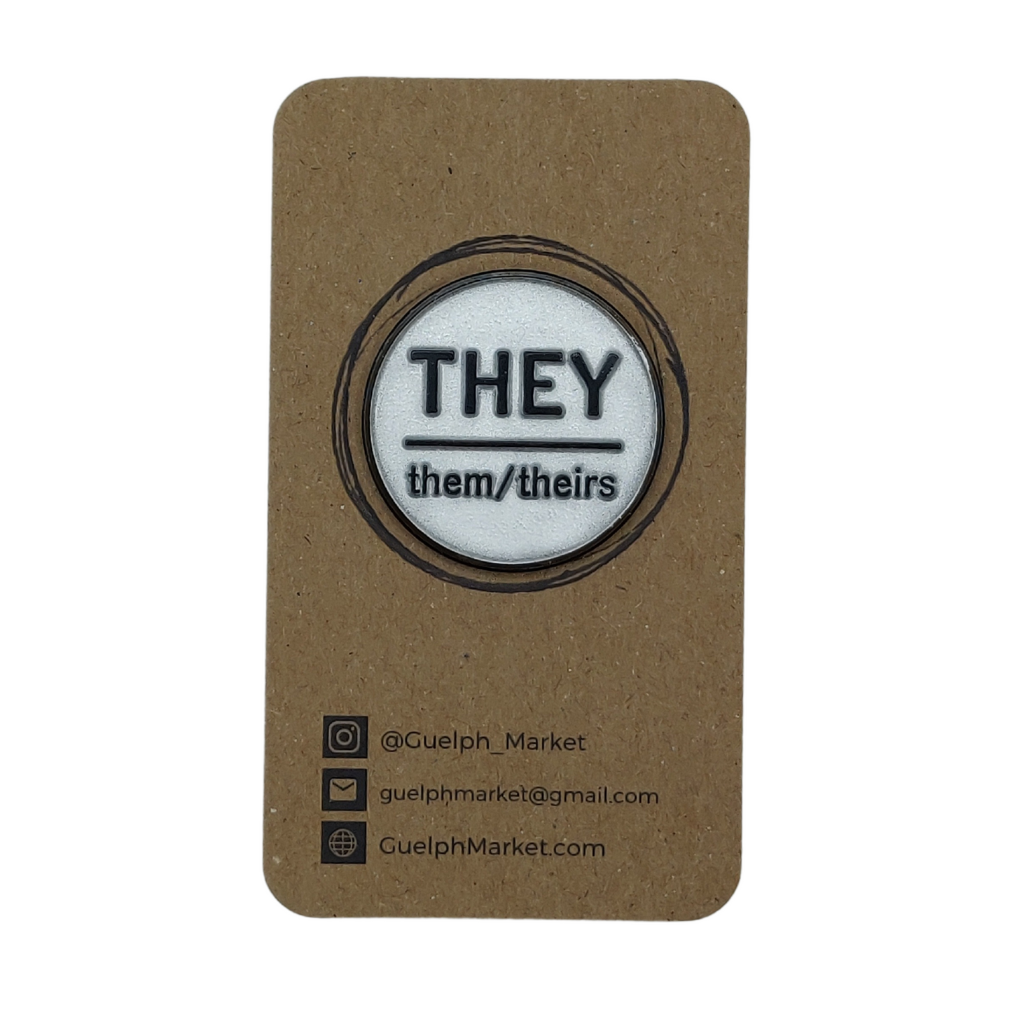 Silver Enamel Pronoun Pins