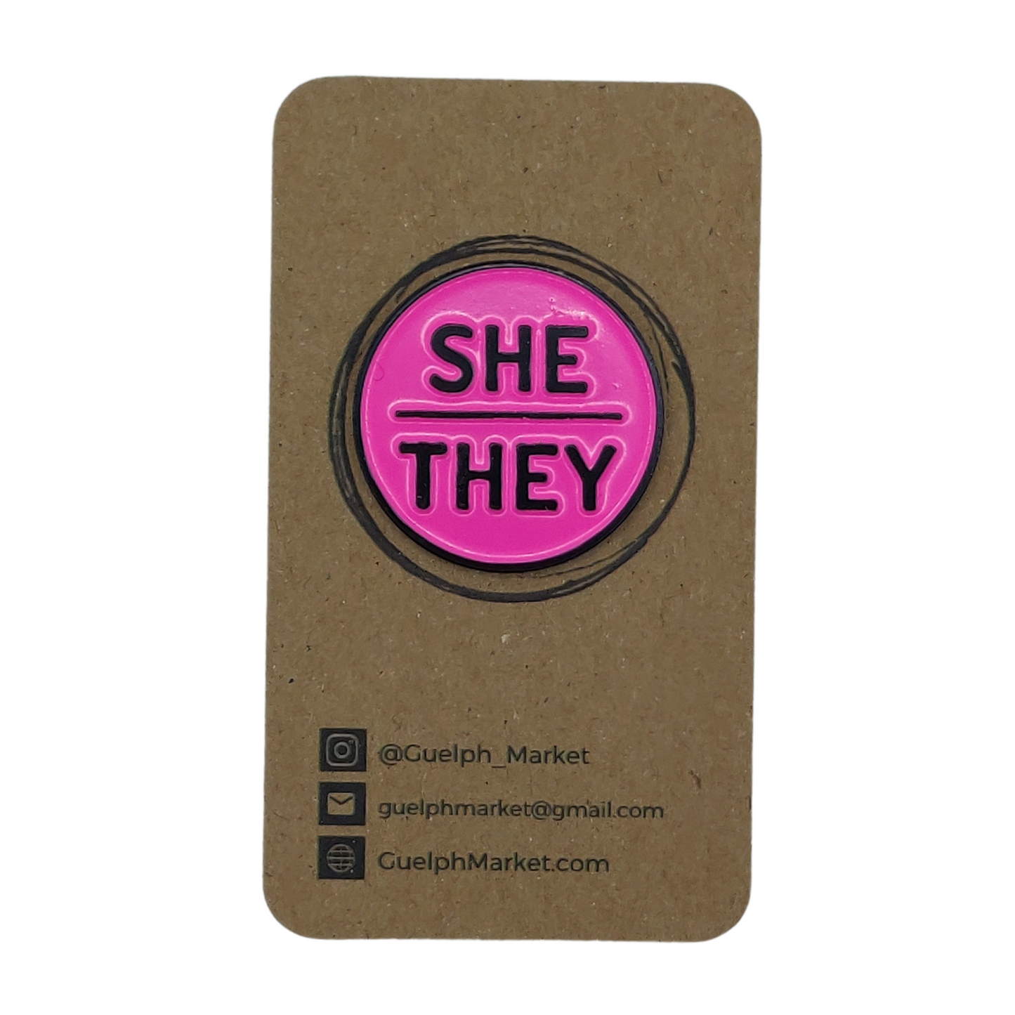 Circular Enamel Pronoun Pins