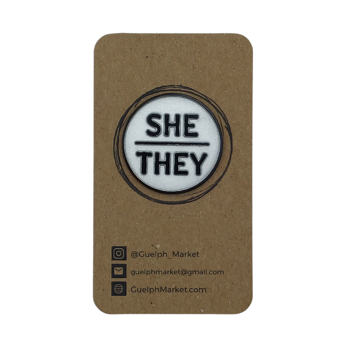 Silver Enamel Pronoun Pins