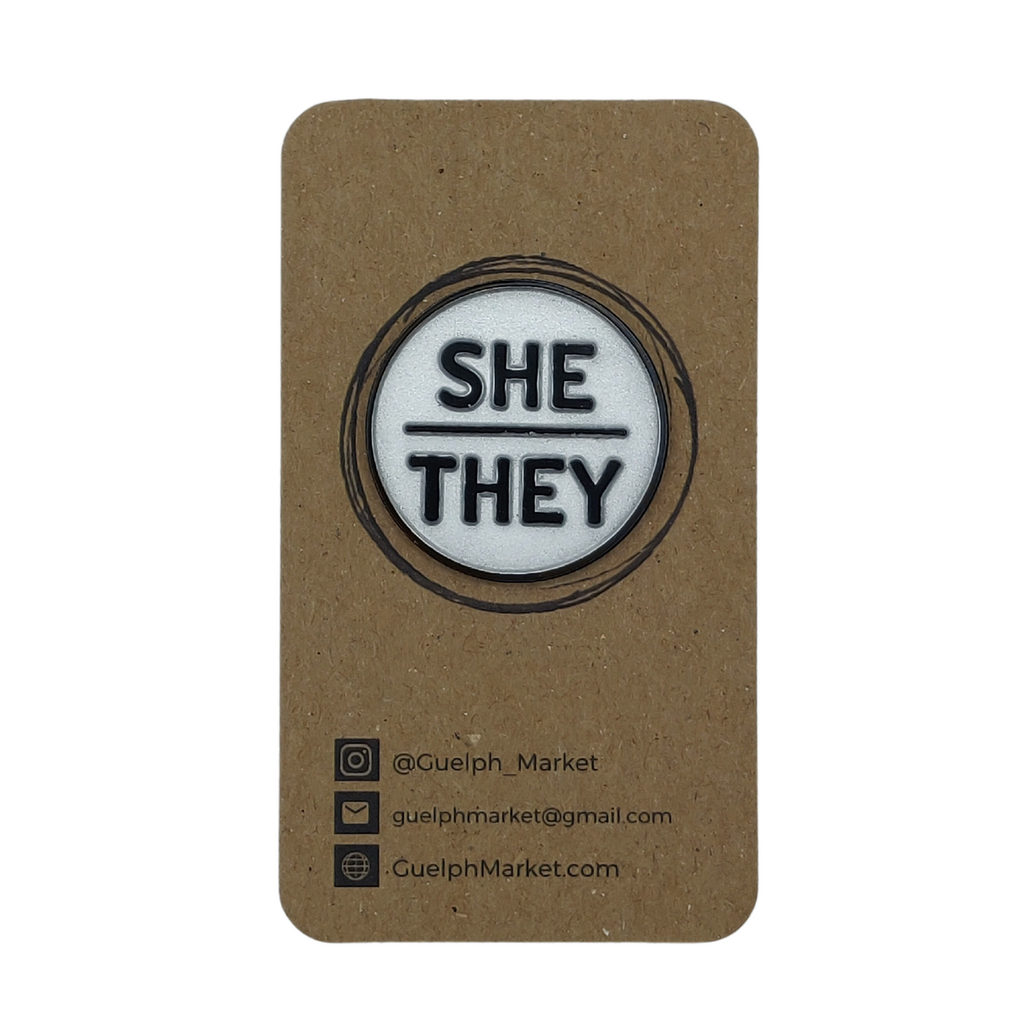 Circular Enamel Pronoun Pins