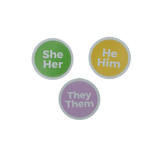 2" Pronoun Sticker - They She He