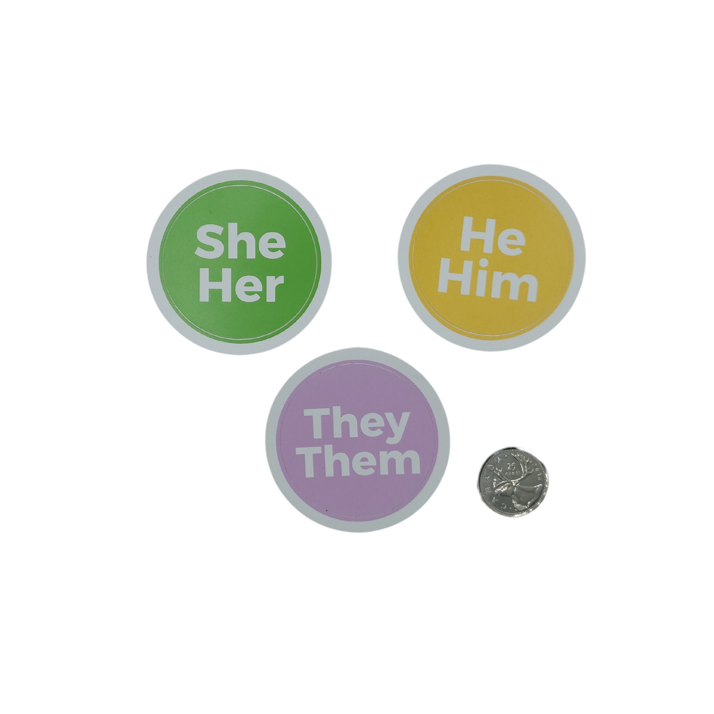 2" Pronoun Sticker - They She He