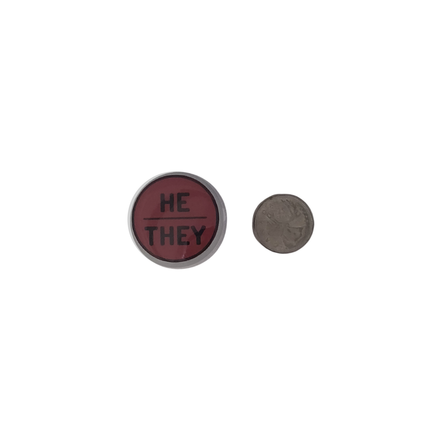 1.5" He Him His Pronoun Button