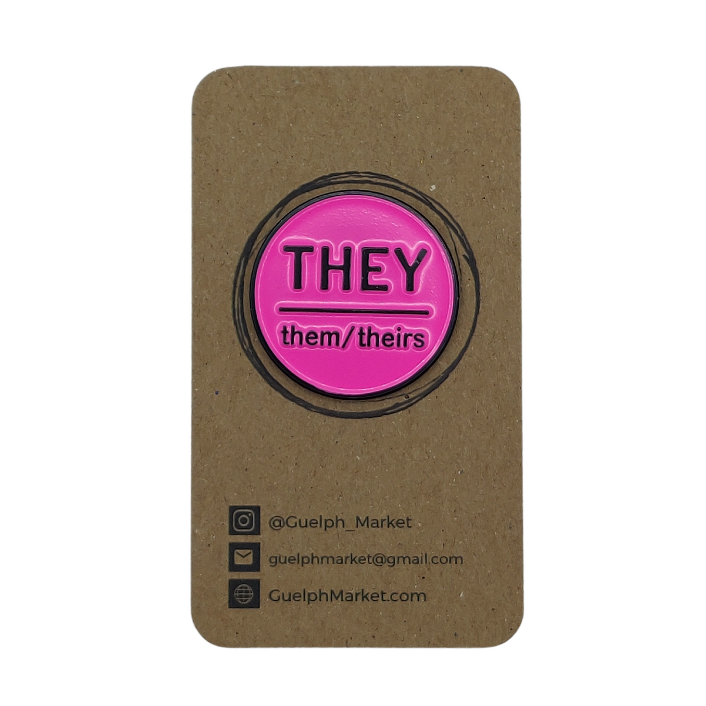 Circular Enamel Pronoun Pins