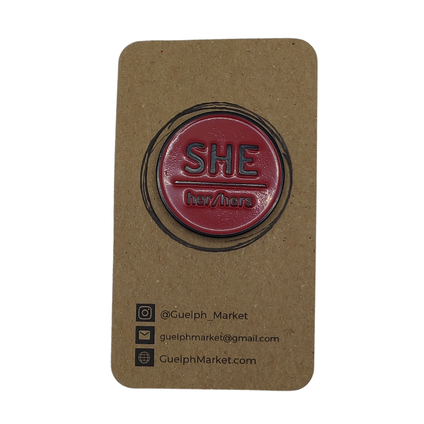 Blood Red Enamel Pronoun Pins