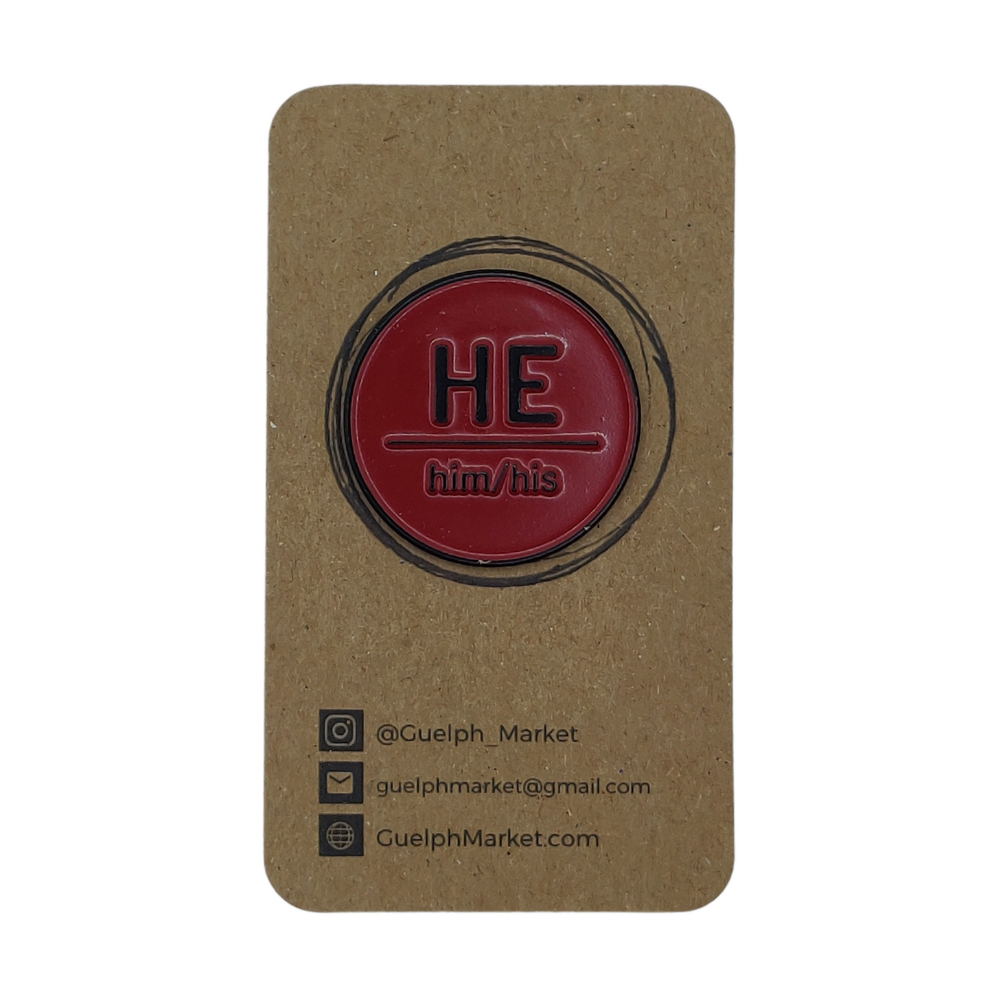 Blood Red Enamel Pronoun Pins
