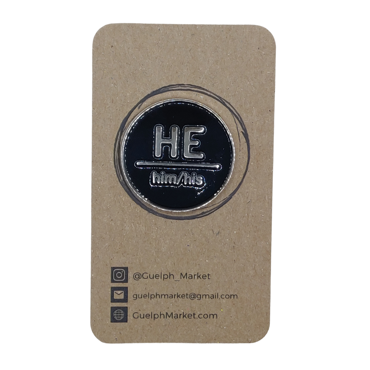 Black Enamel Pronoun Pins