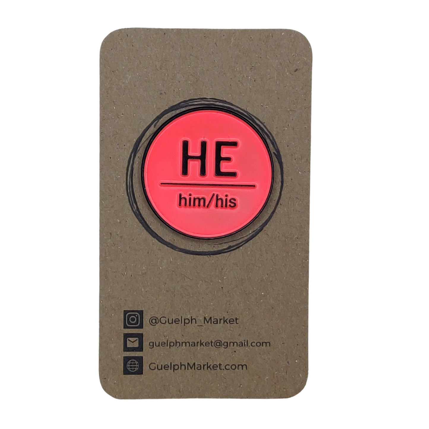Coral Enamel Pronoun Pins