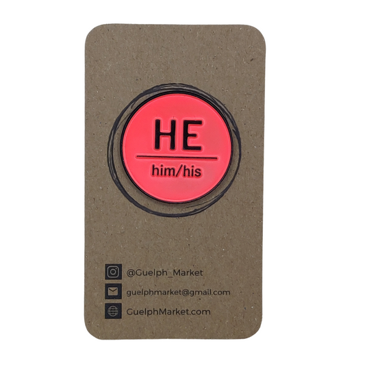 Coral Enamel Pronoun Pins