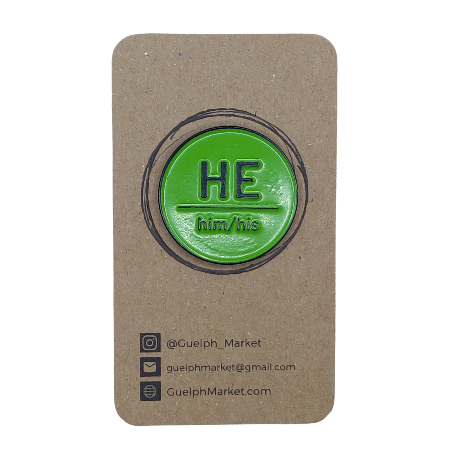 He Him His Enamel Pronoun Pin