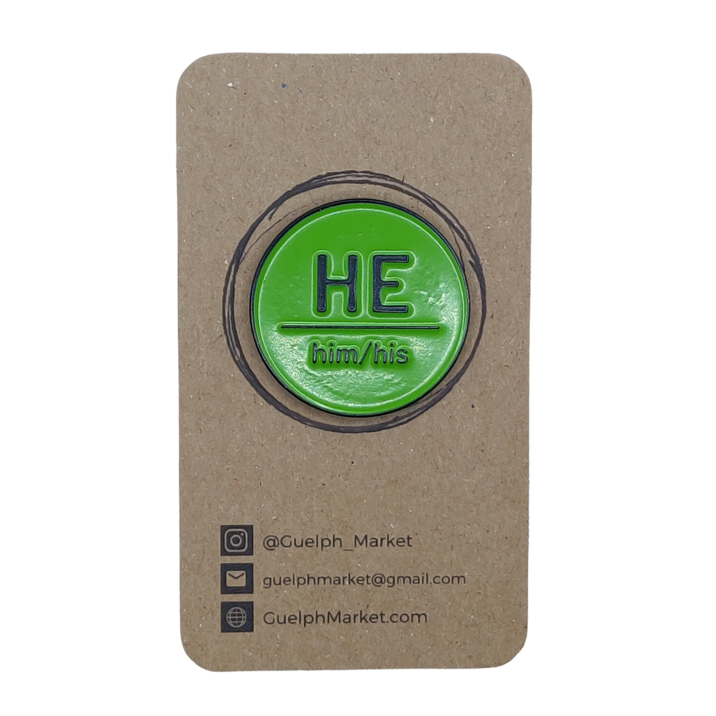 Green Enamel Pronoun Pins