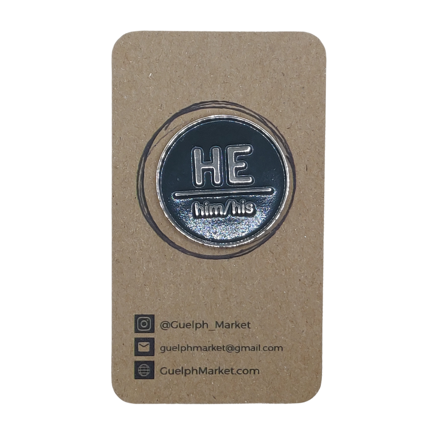 He Him His Enamel Pronoun Pin