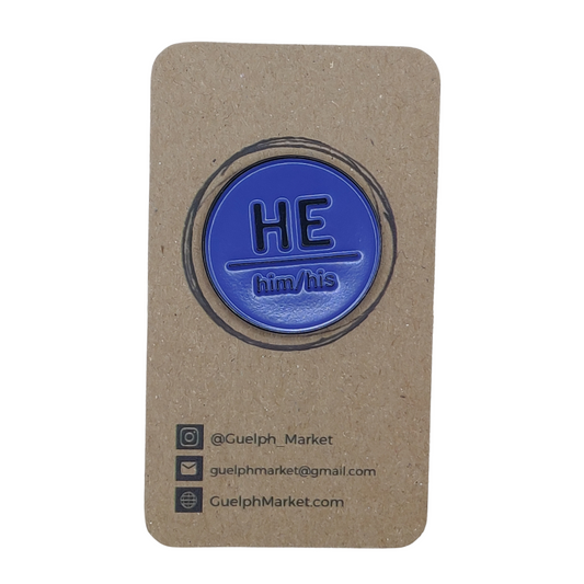 Periwinkle Enamel Pronoun Pins