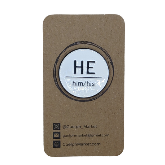 White Enamel Pronoun Pins