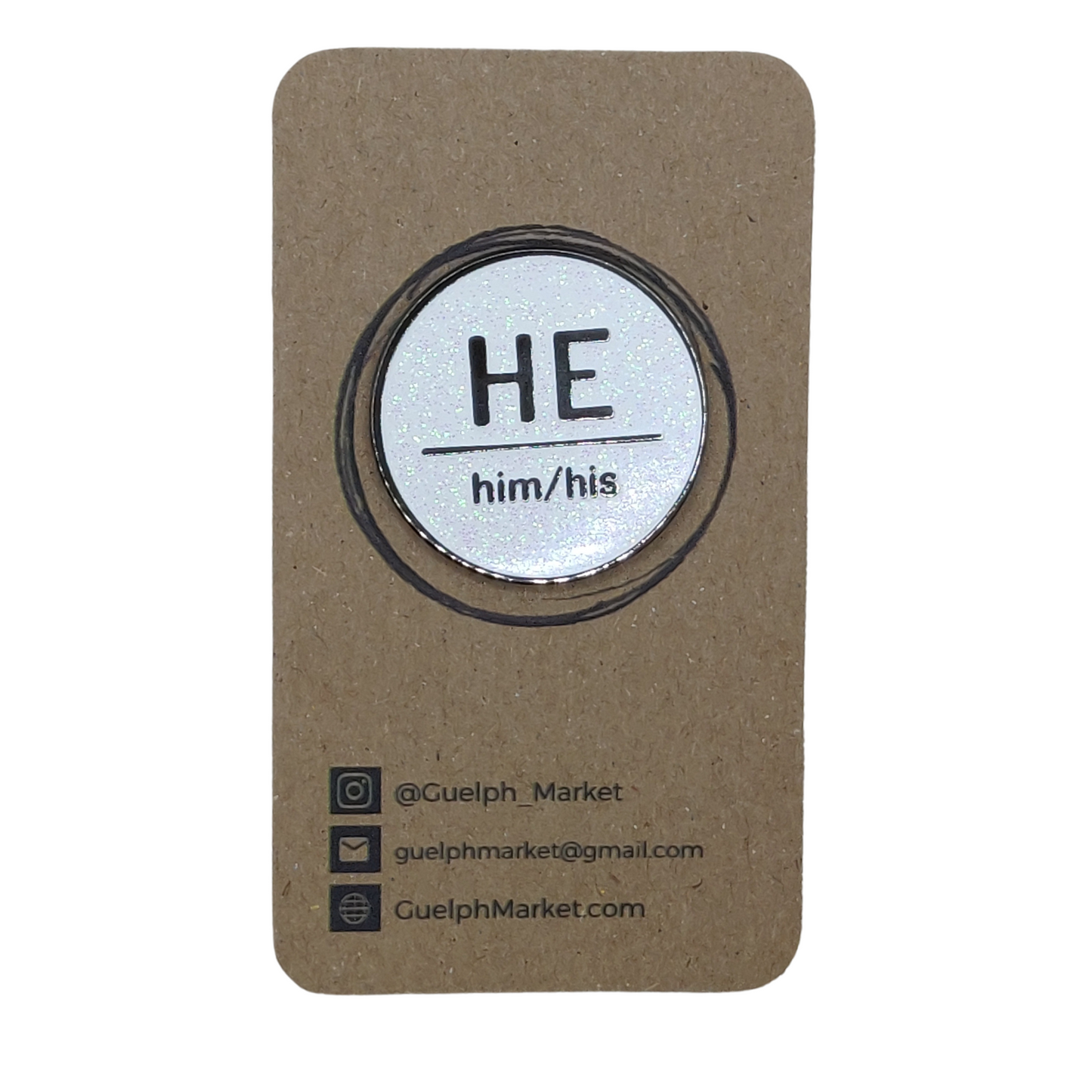 He Him His Enamel Pronoun Pin