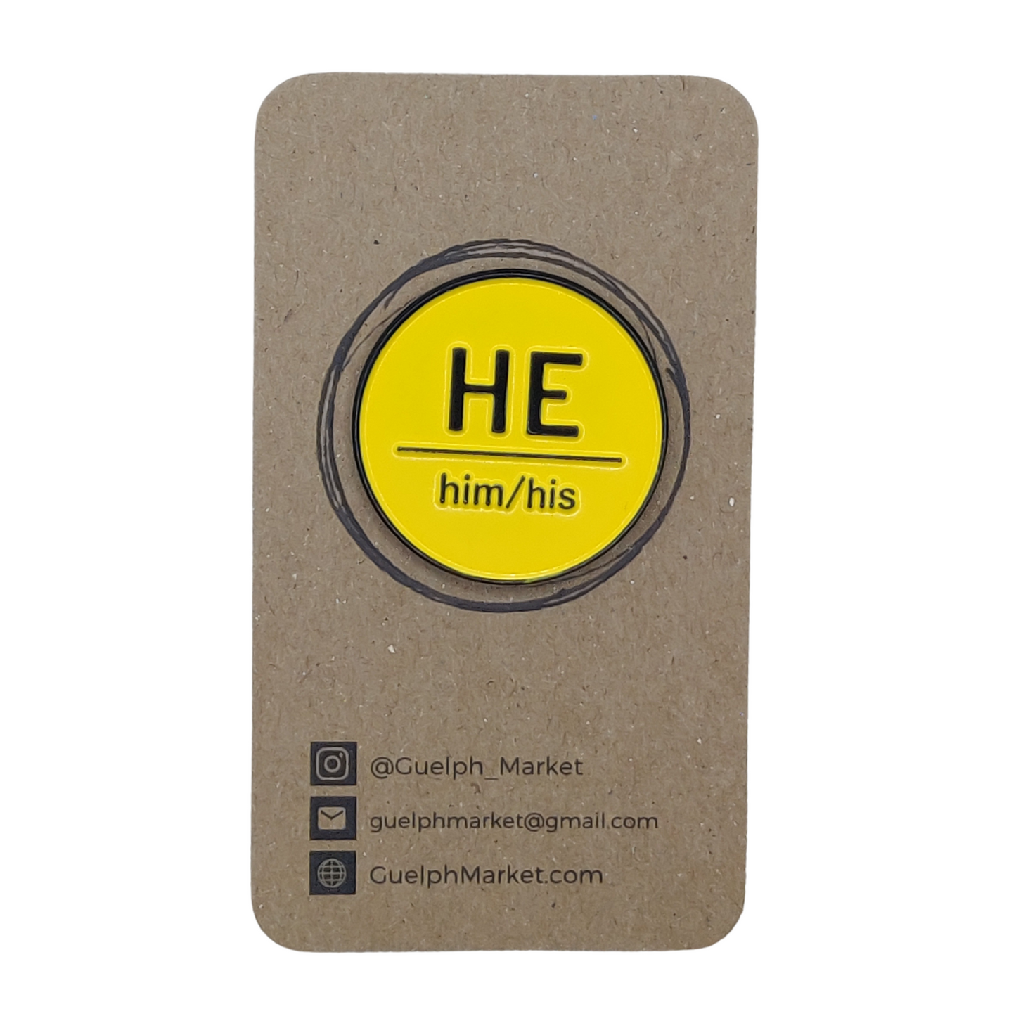 He Him His Enamel Pronoun Pin