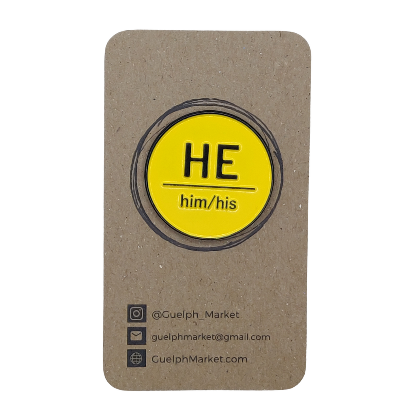 Yellow Enamel Pronoun Pins