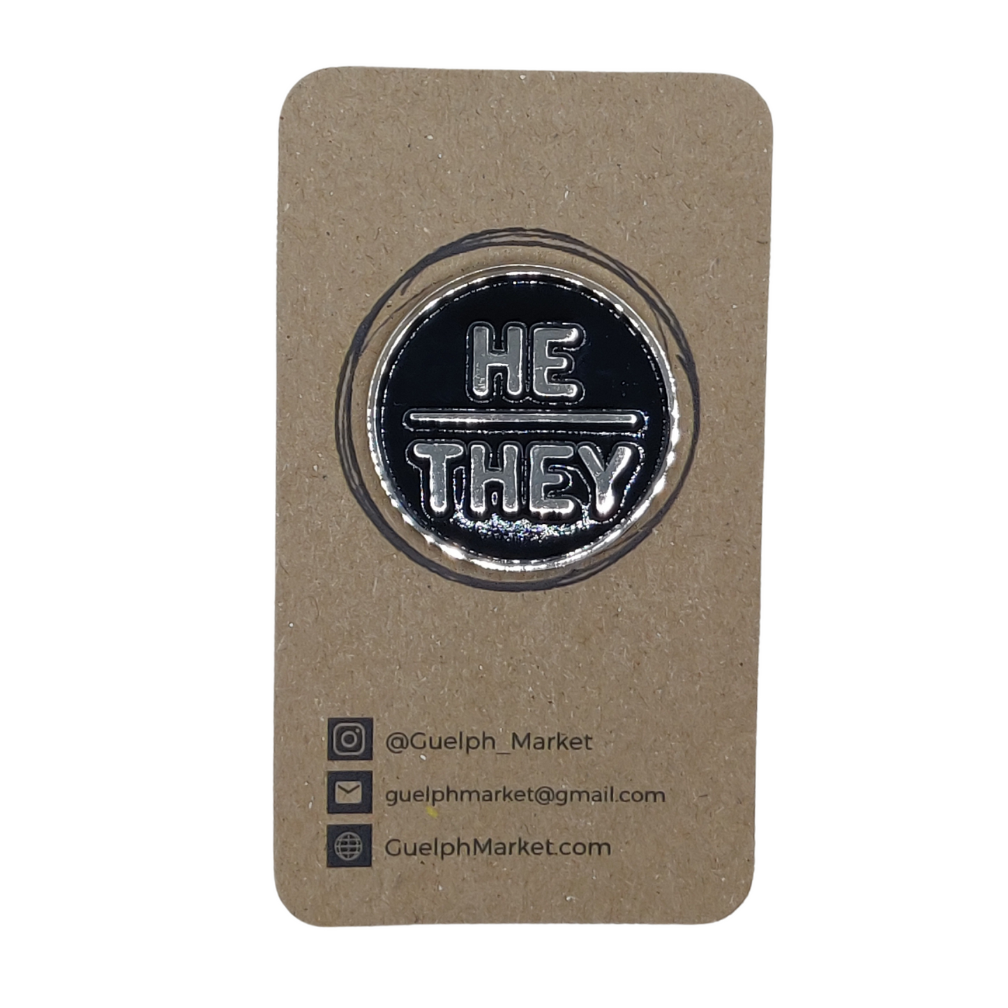 He They Enamel Pronoun Pin