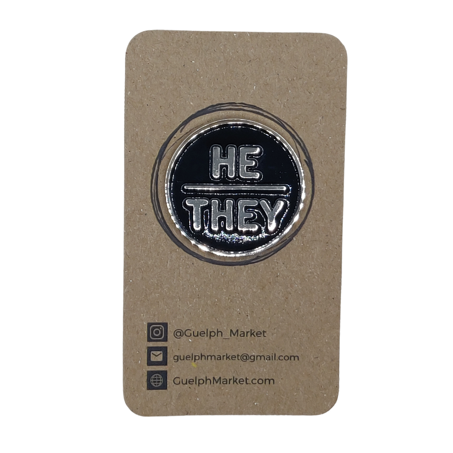 Black Enamel Pronoun Pins