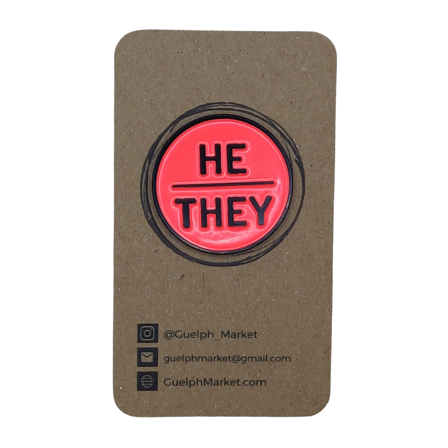 Coral Enamel Pronoun Pins