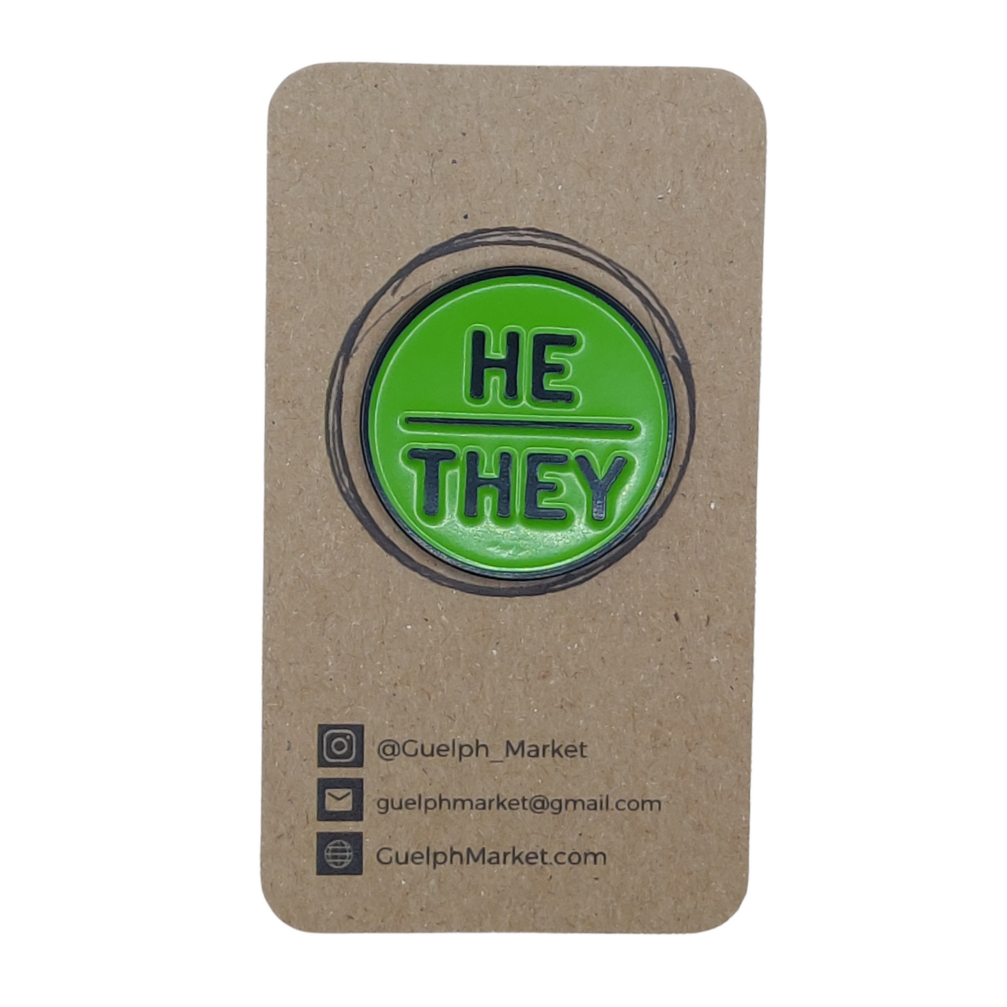 Green Enamel Pronoun Pins