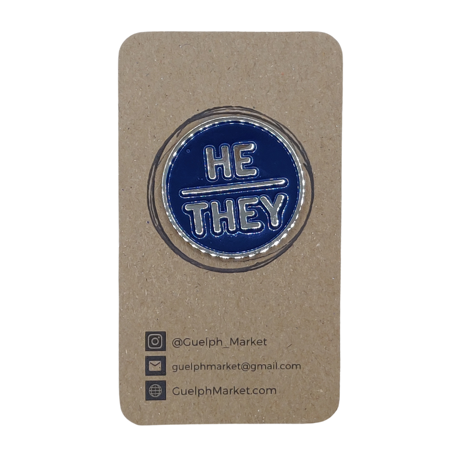 Navy Enamel Pronoun Pins