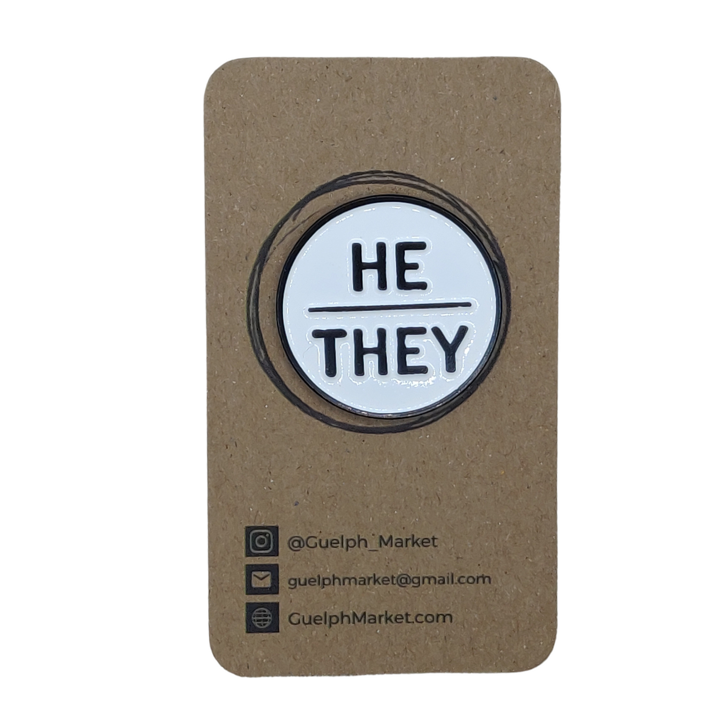 White Enamel Pronoun Pins