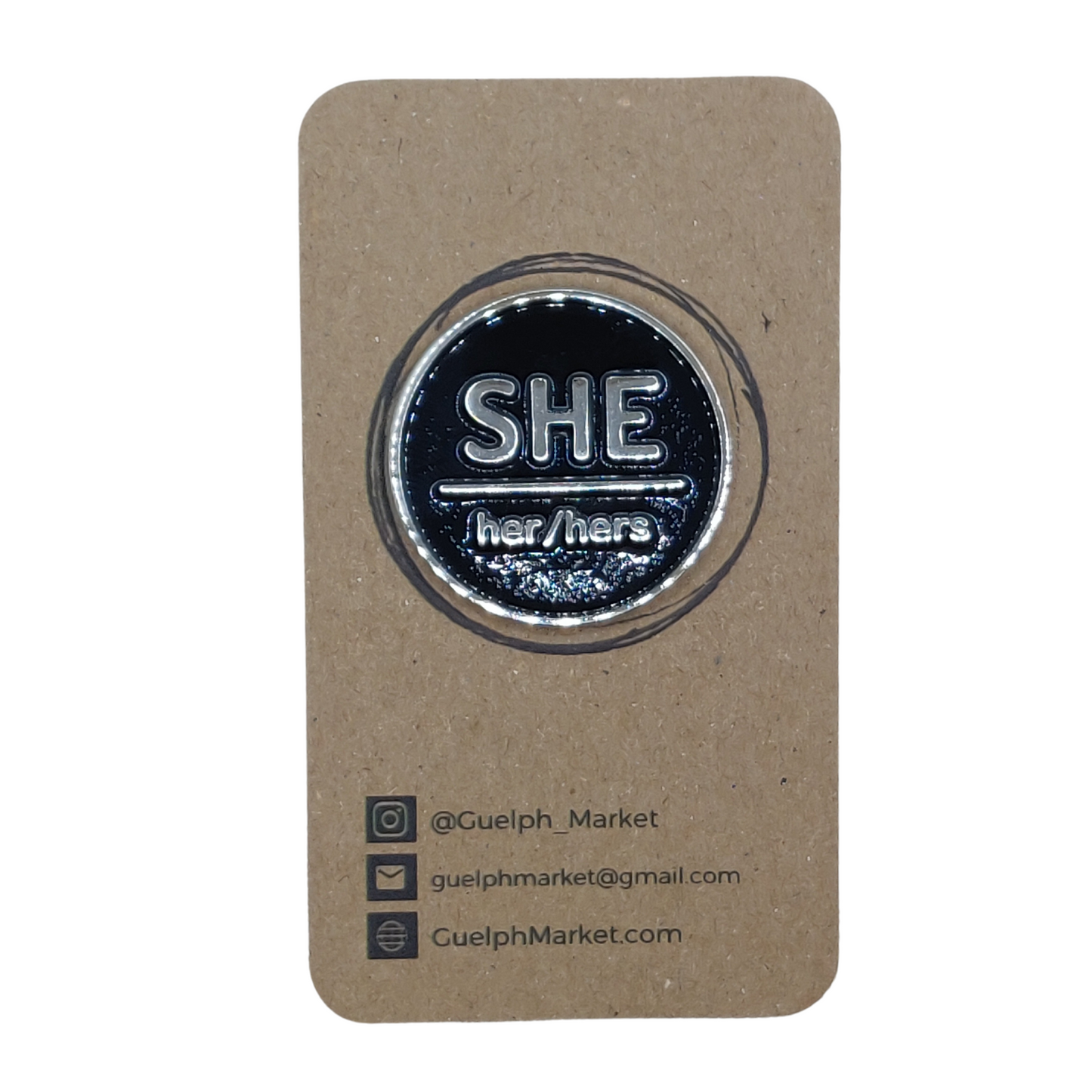 Black Enamel Pronoun Pins