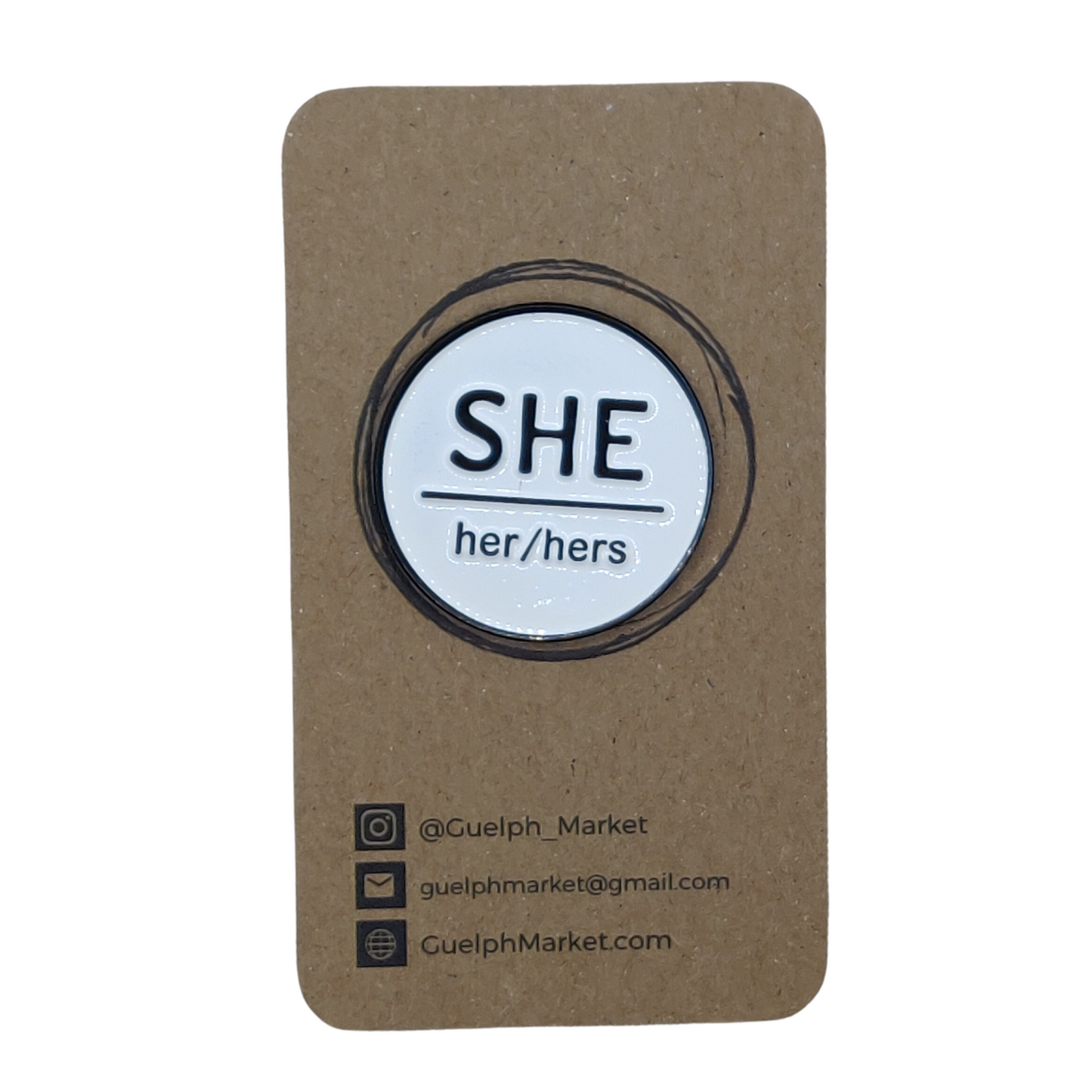 White Enamel Pronoun Pins