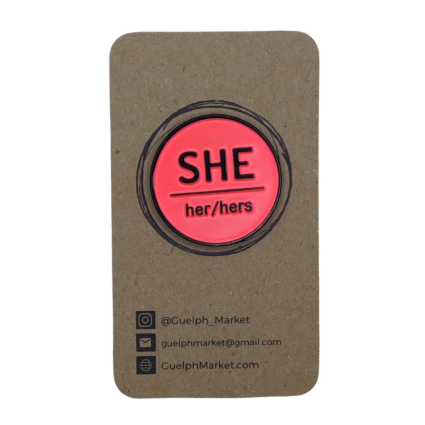 Coral Enamel Pronoun Pins