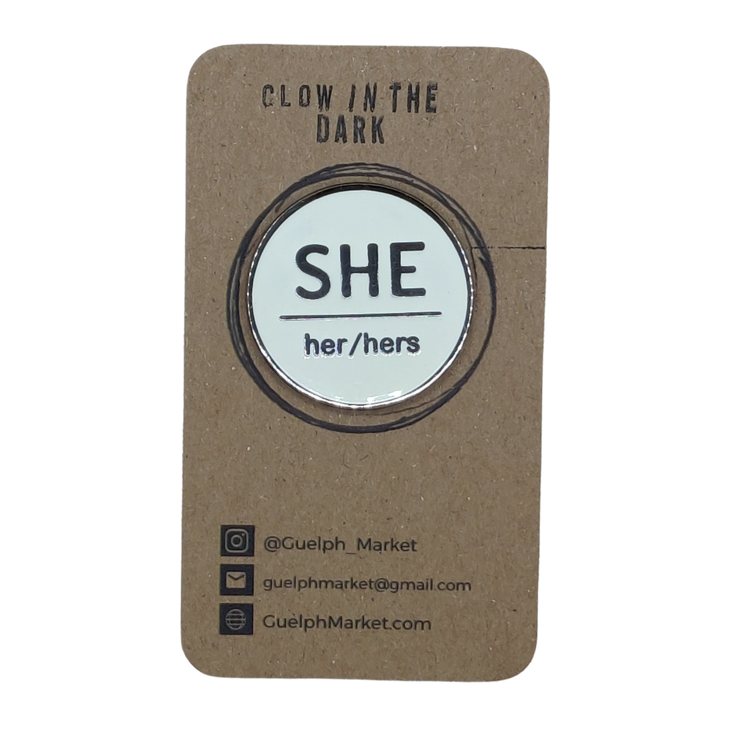 She Her Hers Enamel Pronoun Pin